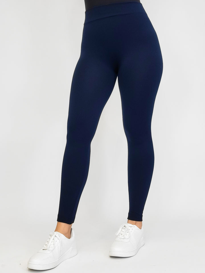 FLEECE  LEGGINGS - NAVY - O/S