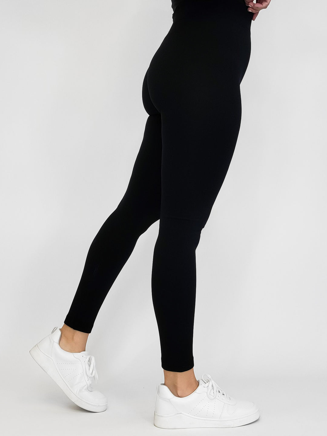 FLEECE  LEGGINGS - BLACK - O/S