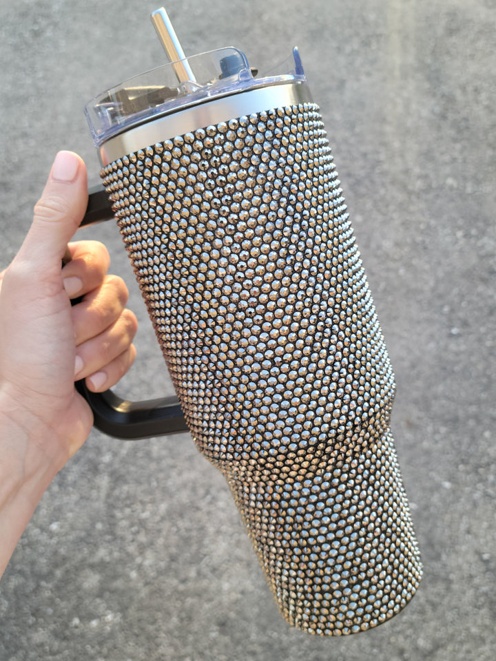 SIMPLY SOUTHERN 40OZ INSULATED BLING TUMBLER - BLACK SEQUIN