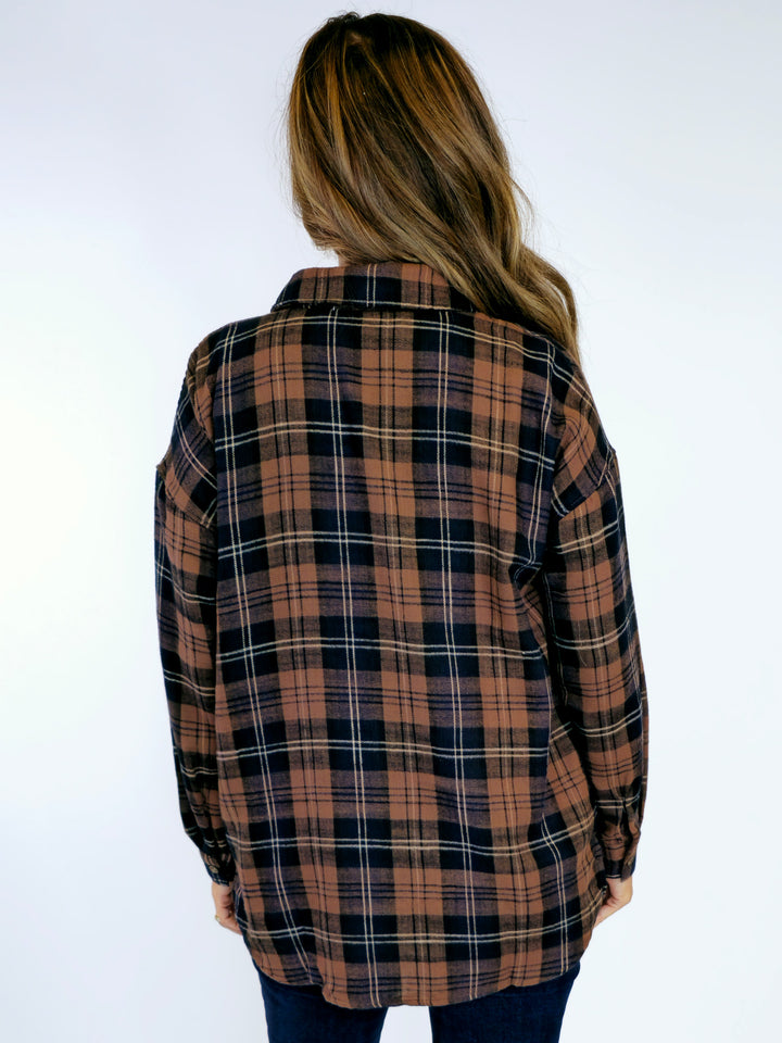 OVERSIZE ULTRA SOFT LONG SLEEVE TOP - BROWN