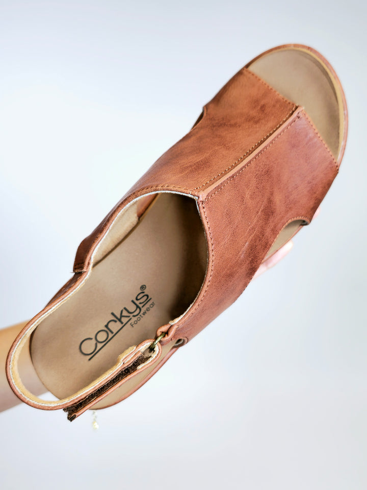 CORKY'S CARLEY TOO WEDGE SANDALS - BOURBON