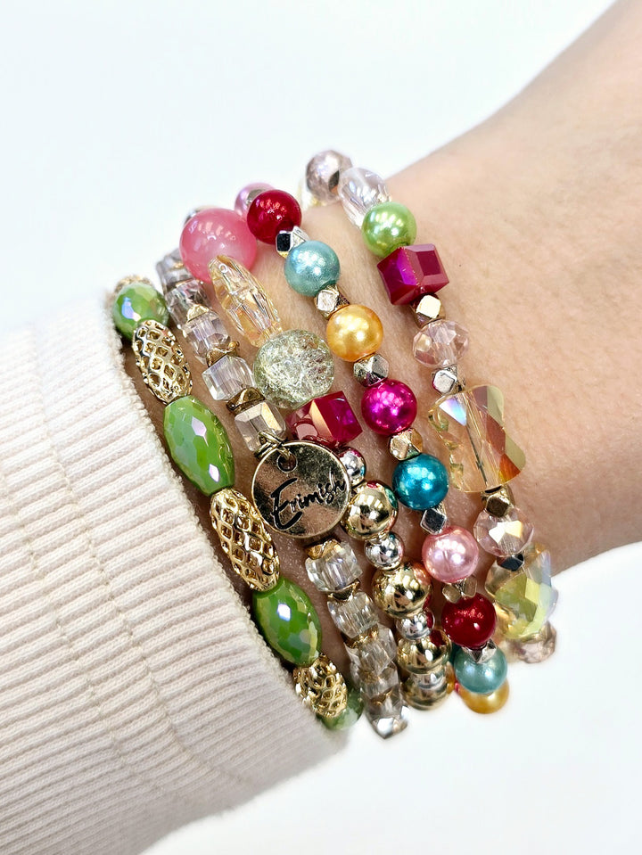 MIX STRETCH BRACELETS S/5 - BAKER GOLD