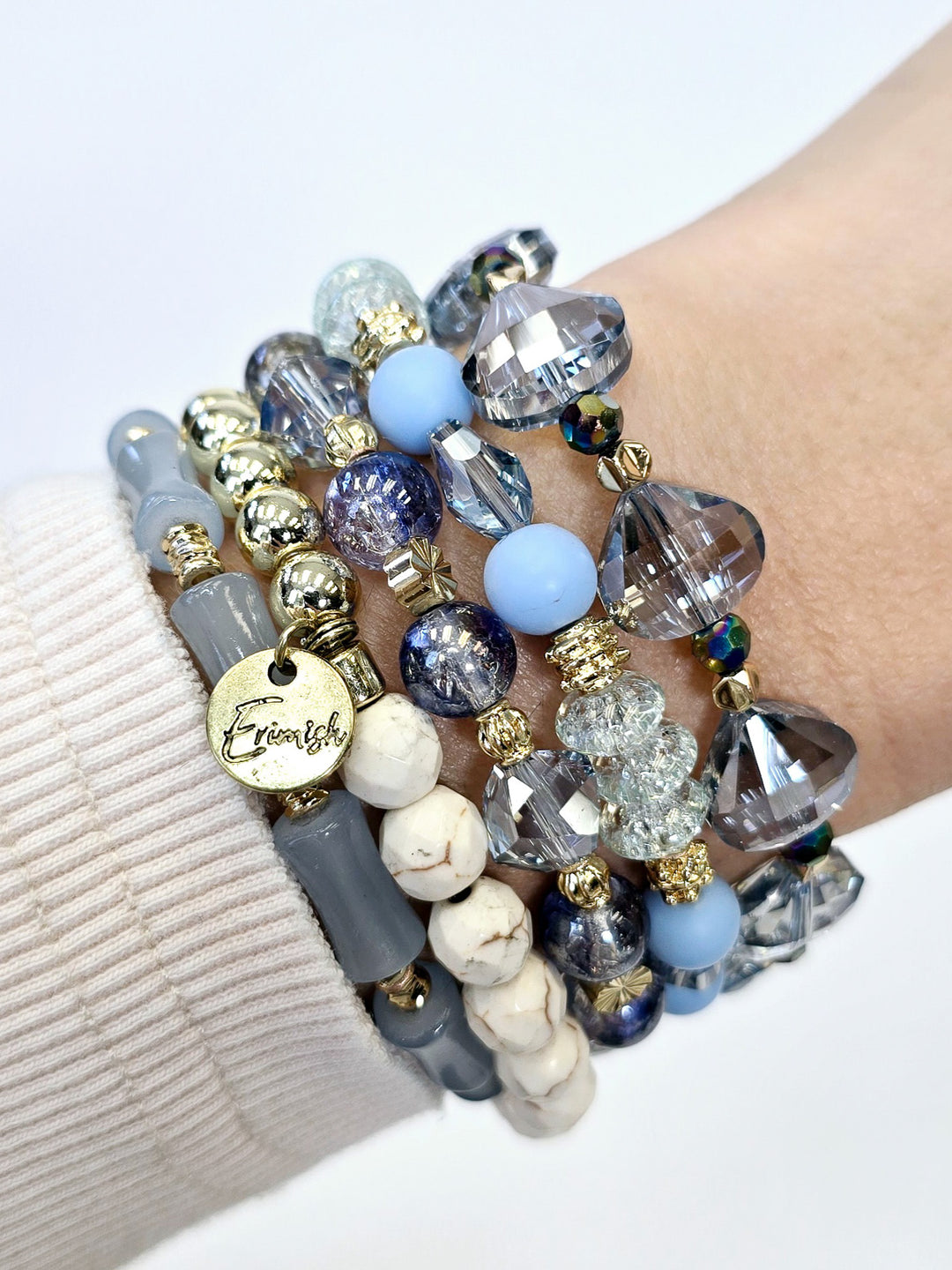 MIX STRETCH BRACELETS S/5 - BLUE JEANS