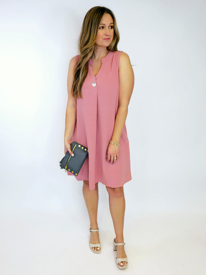 SLEEVELESS AIRFLOW SHORT DRESS - LIGHT PINK