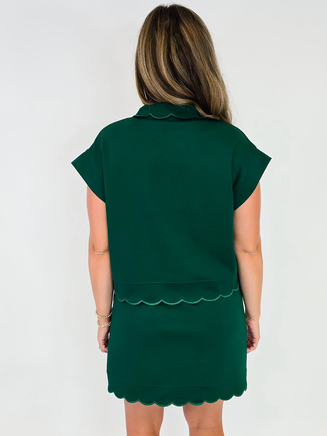 JERSEY KNIT SHORT SLEEVE PULLOVER TOP - HUNTER GREEN