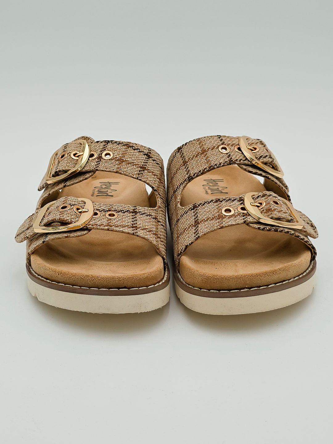 CORKY'S 'FEELIN SAUCY' SLIP ON SANDAL - TAN PLAID
