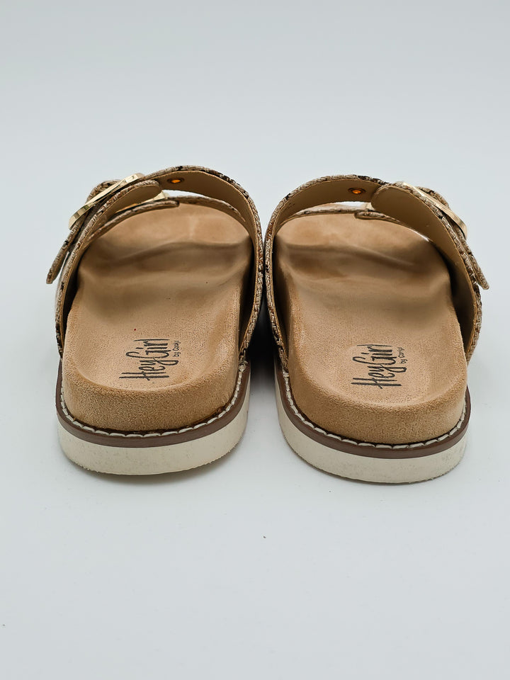 CORKY'S 'FEELIN SAUCY' SLIP ON SANDAL - TAN PLAID