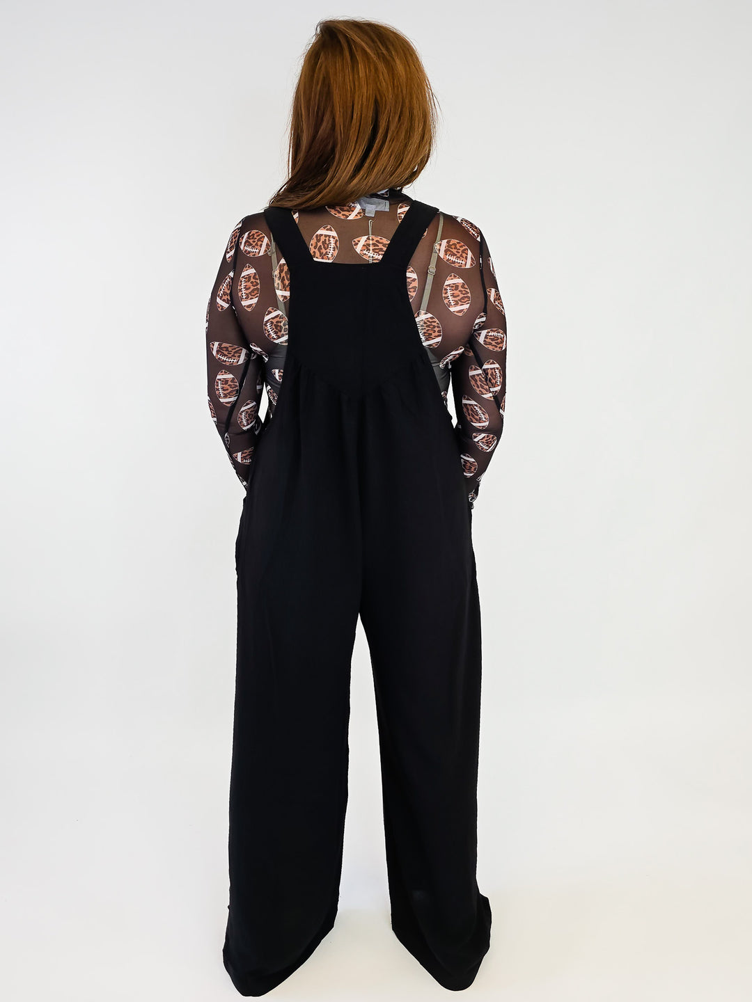 FLOWY POCKET JUMPSUIT W/ BUTTONS - BLACK
