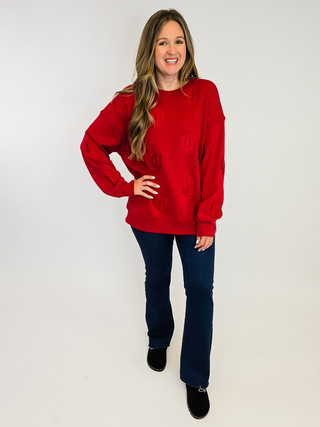 CREWNECK INDIANA SWEATSHIRT - CRIMSON