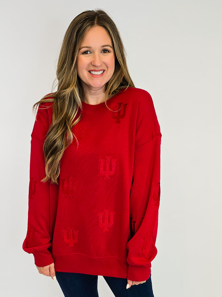 CREWNECK INDIANA SWEATSHIRT - CRIMSON