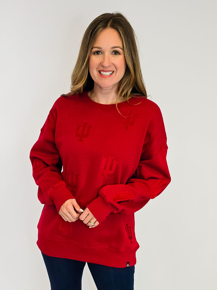 CREWNECK INDIANA SWEATSHIRT - CRIMSON
