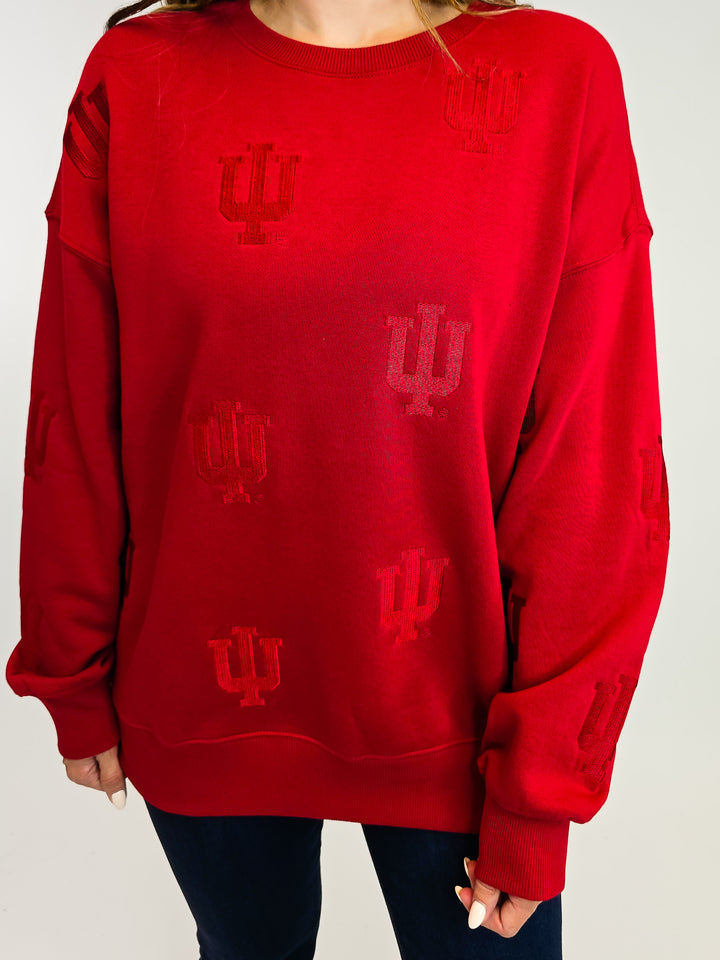 CREWNECK INDIANA SWEATSHIRT - CRIMSON