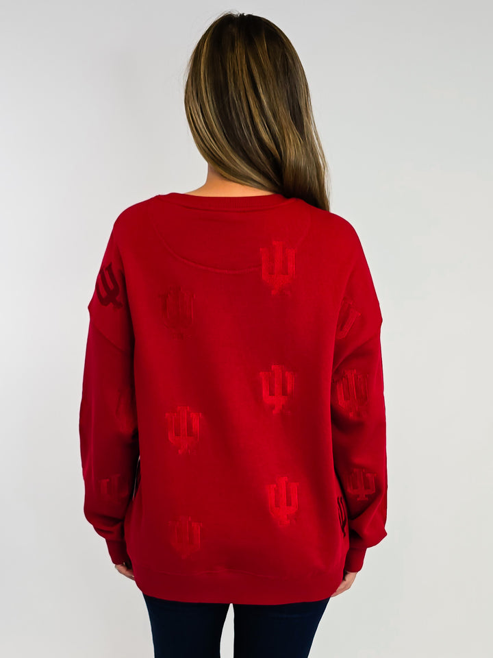 CREWNECK INDIANA SWEATSHIRT - CRIMSON