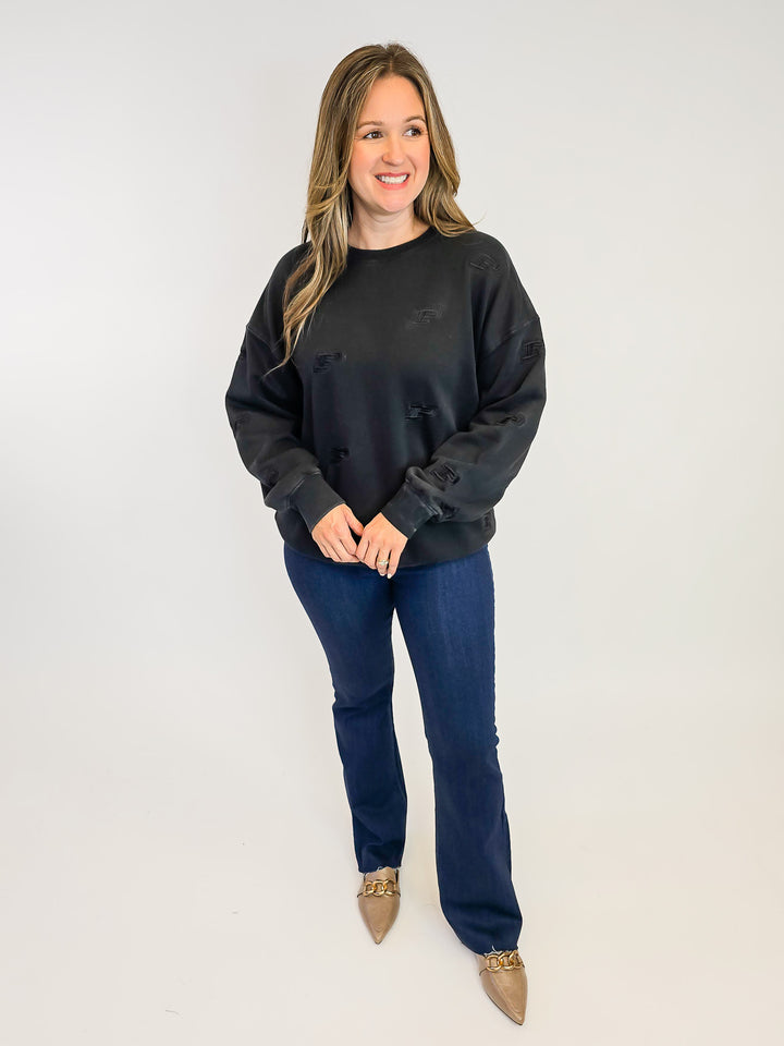 CREW NECK PURDUE SWEATSHIRT - BLACK