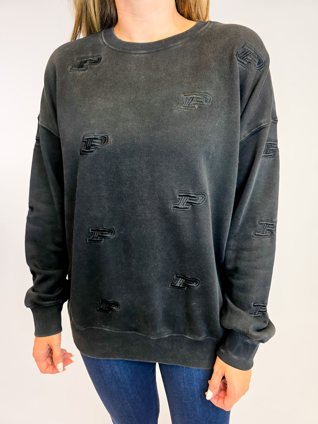 CREW NECK PURDUE SWEATSHIRT - BLACK