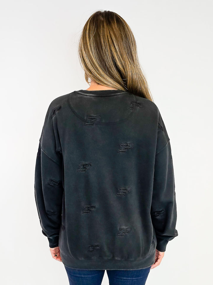 CREW NECK PURDUE SWEATSHIRT - BLACK