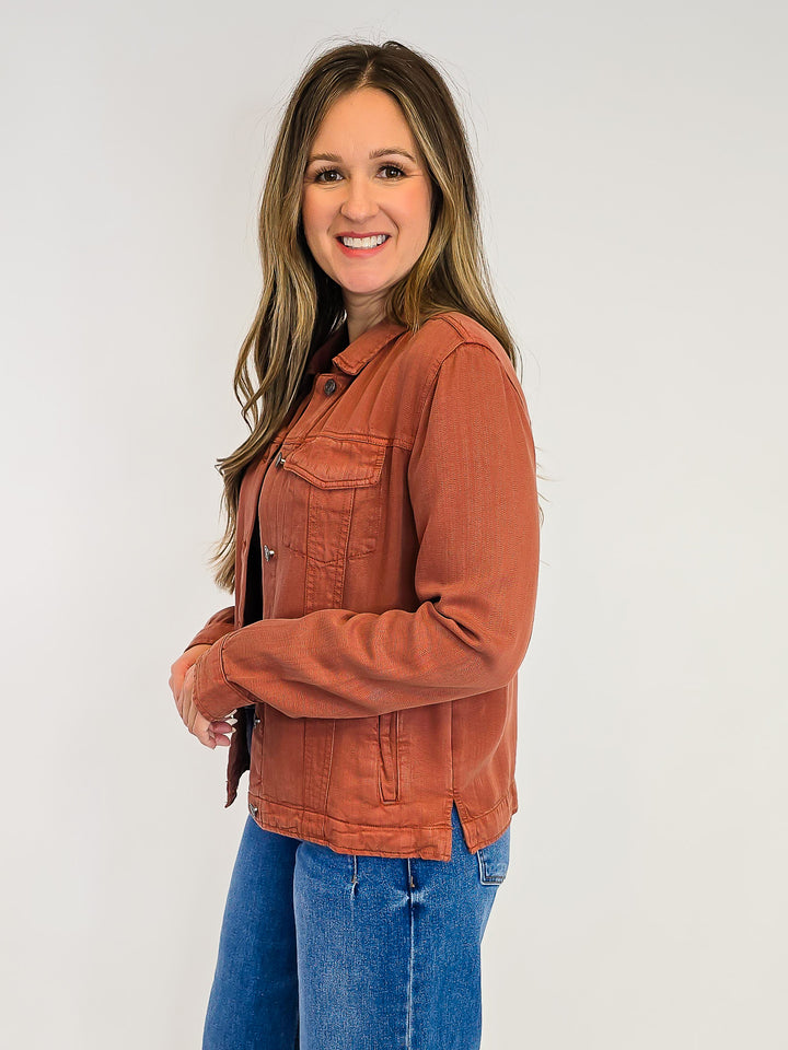 LONG SLEEVE JACKIE JACKET - RUSTIC BROWN
