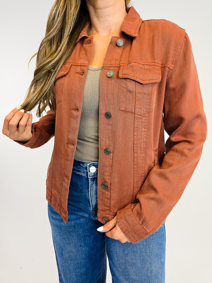 LONG SLEEVE JACKIE JACKET - RUSTIC BROWN
