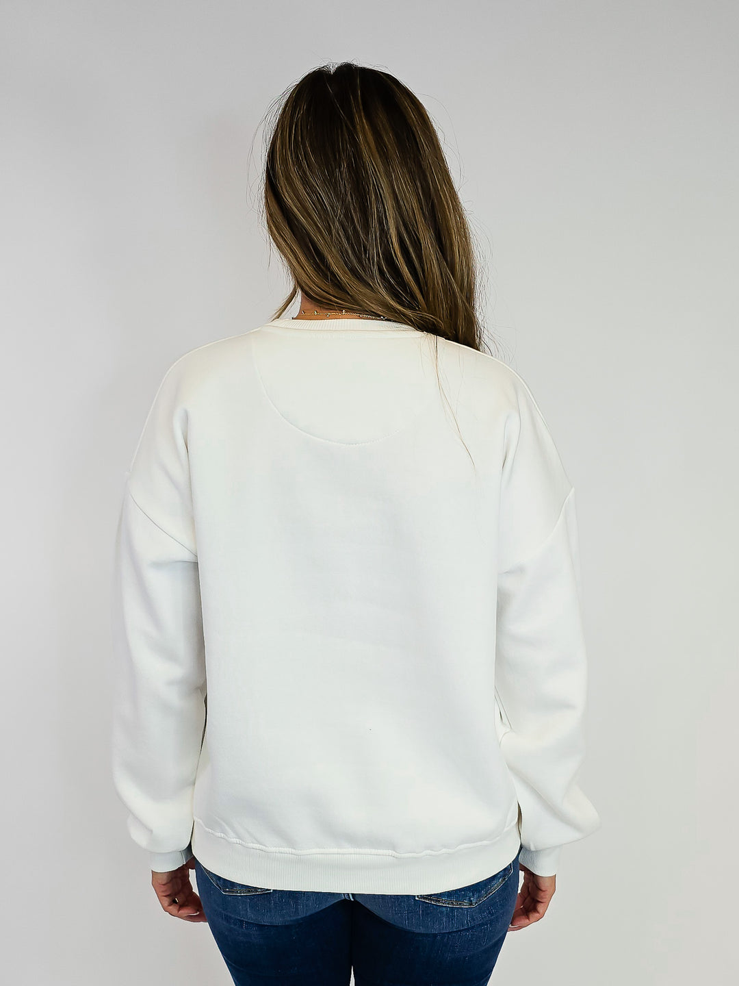 OVERSIZED 'COMFY COZY' FLEECE SWEATSHIRT - IVORY