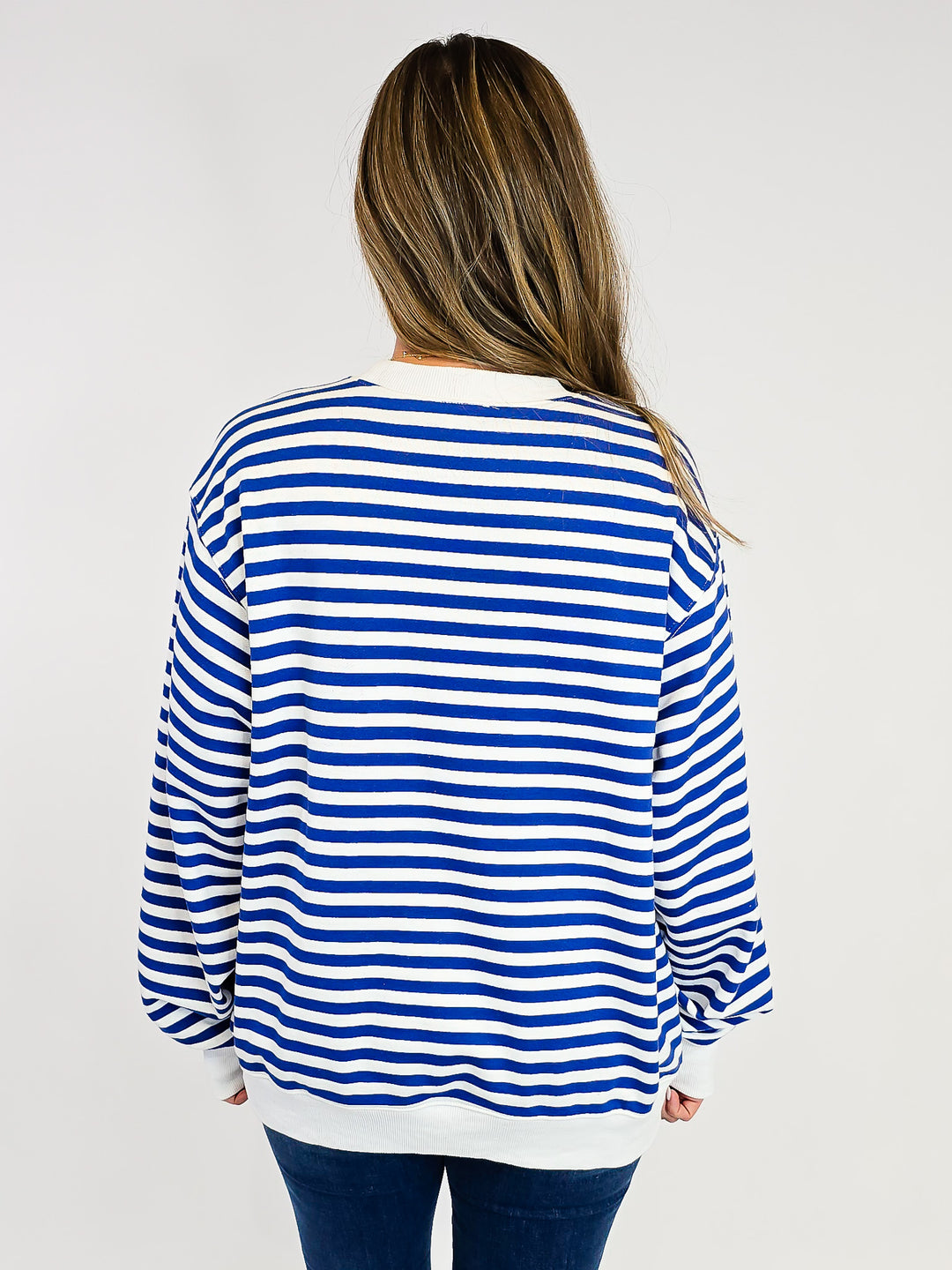 CLASSIC STRIPED PULLOVER - BLUE COMBO