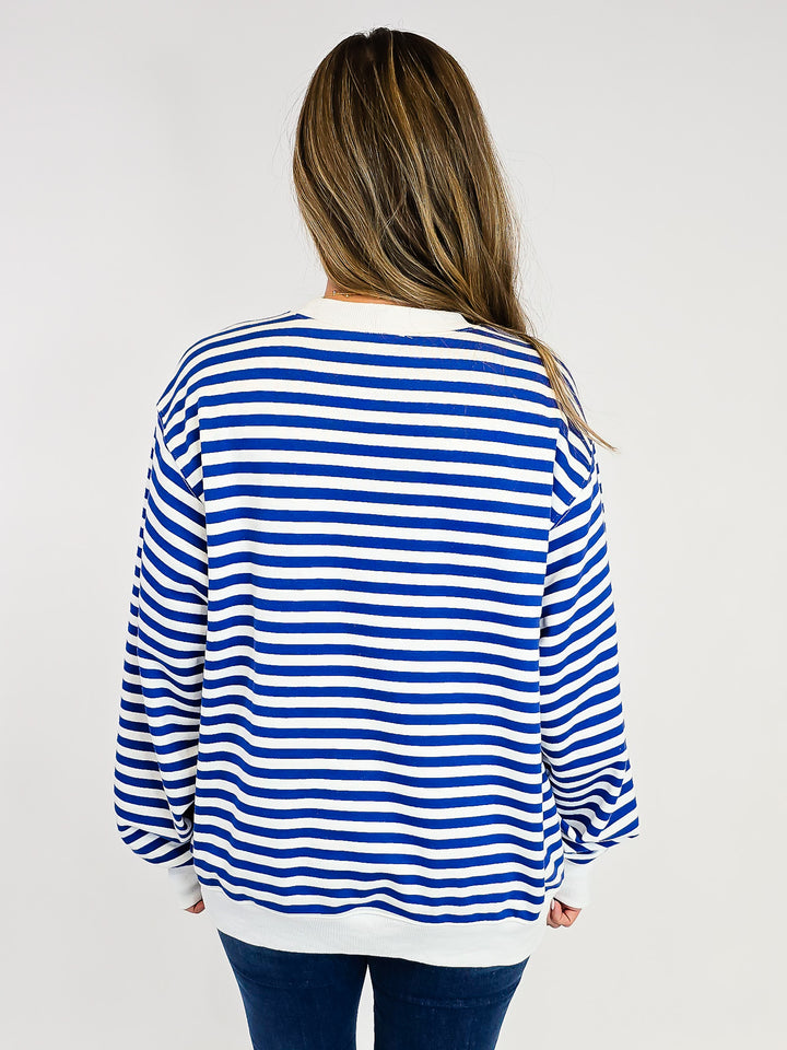 CLASSIC STRIPED PULLOVER - BLUE COMBO