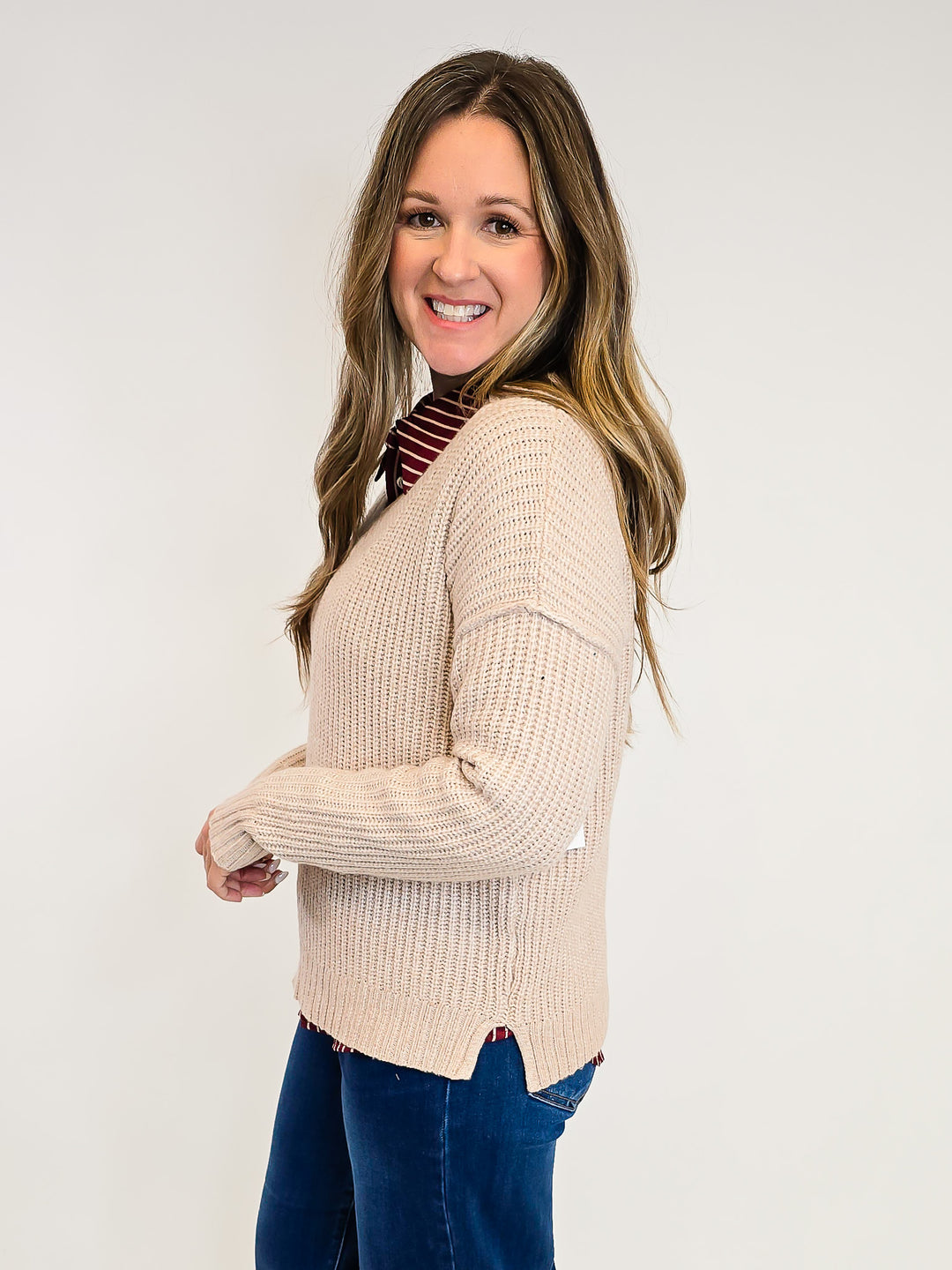 SUPER SOFT MARLED SWEATER - OATMEAL