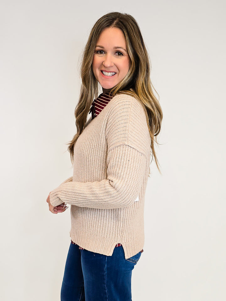 SUPER SOFT MARLED SWEATER - OATMEAL