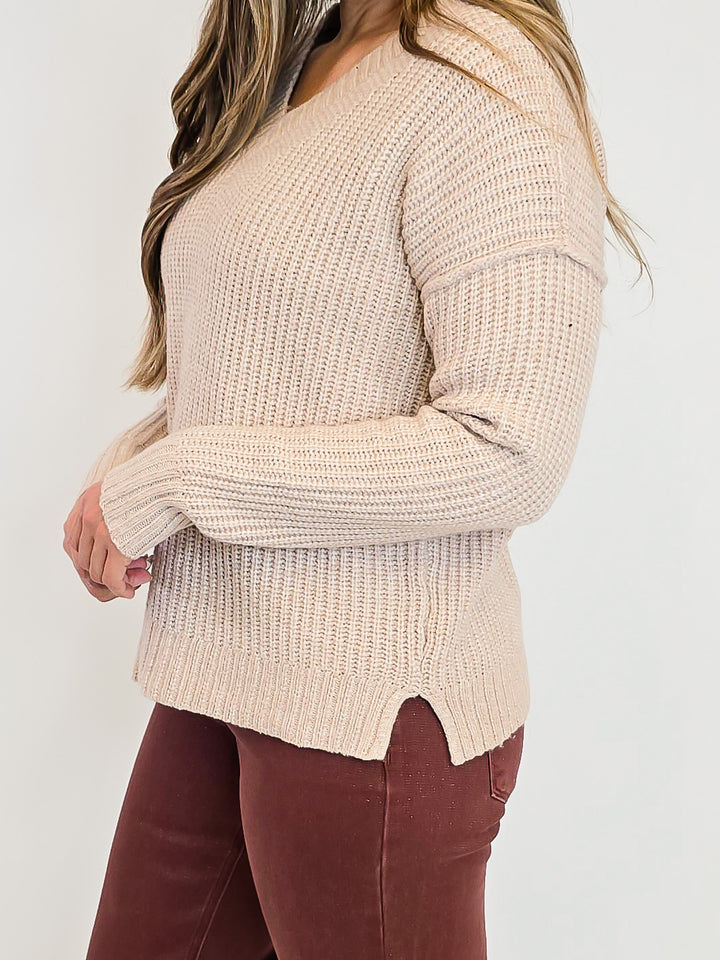 SUPER SOFT MARLED SWEATER - OATMEAL