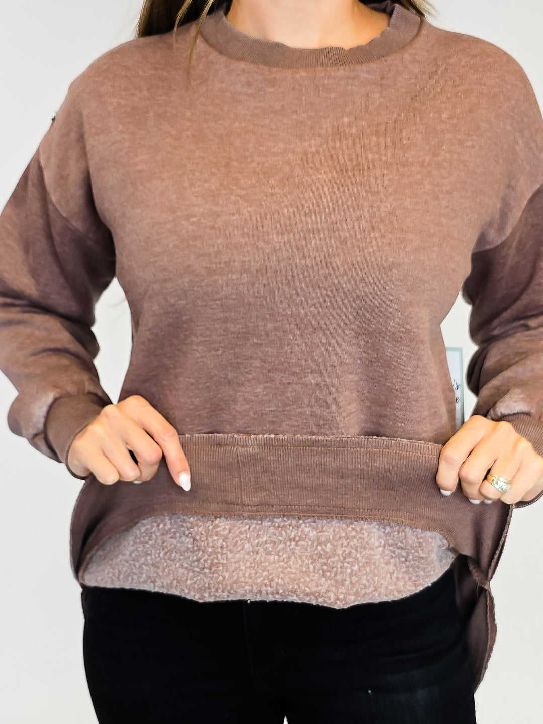 SOUTHERN COUTURE COMFY ROUND HERE TOP - EXPRESSO