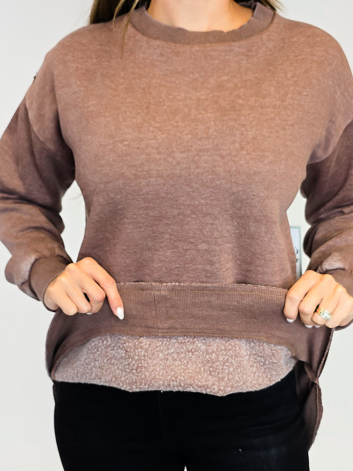 SOUTHERN COUTURE COMFY ROUND HERE TOP - EXPRESSO