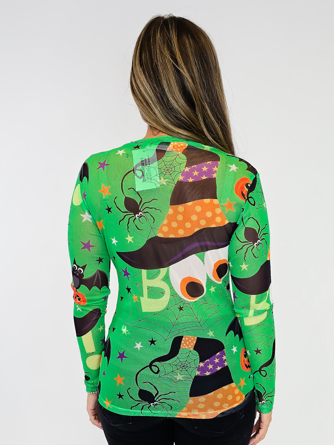 LONG SLEEVE MESH TOP - HALLOWEEN WITCH