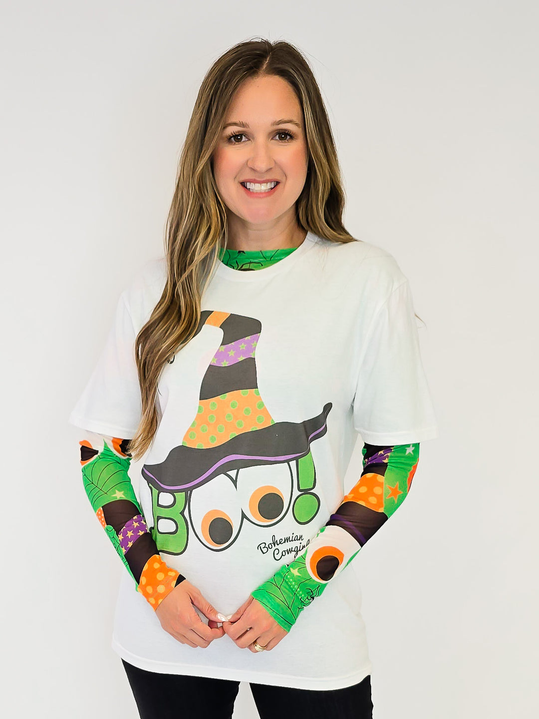 SHORT SLEEVE WITCH BOO TEE - WHITE