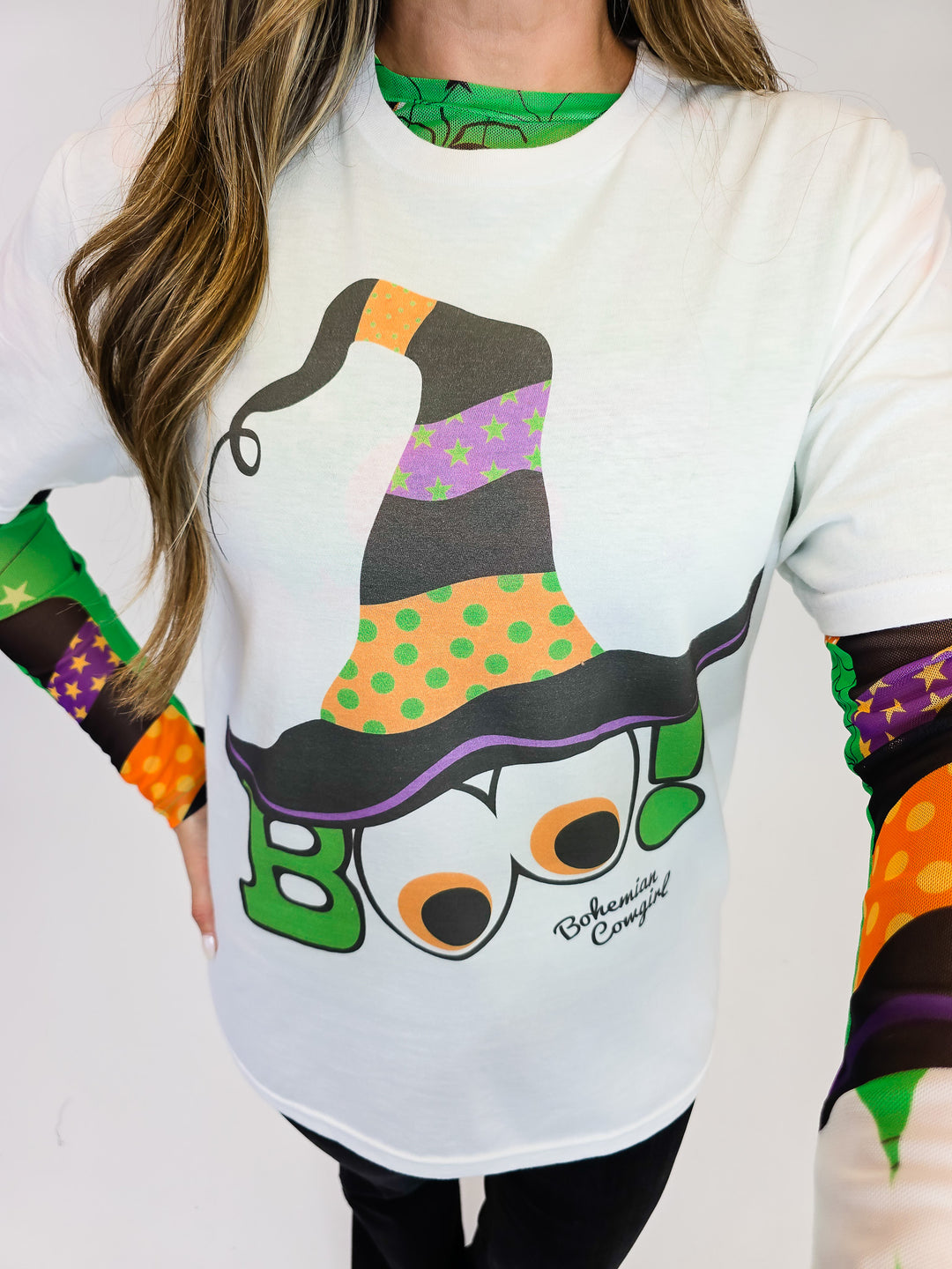 SHORT SLEEVE WITCH BOO TEE - WHITE