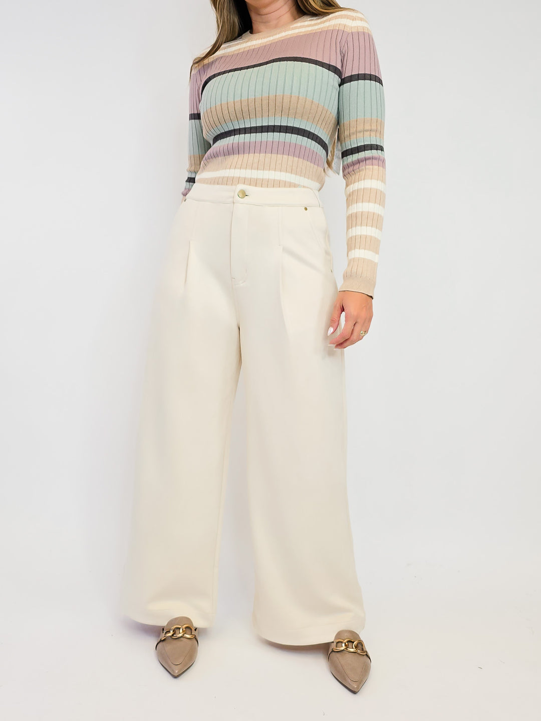 SUEDE TROUSER - IVORY