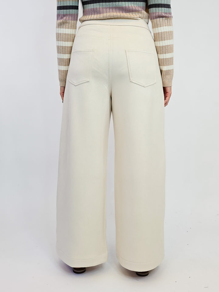 SUEDE TROUSER - IVORY