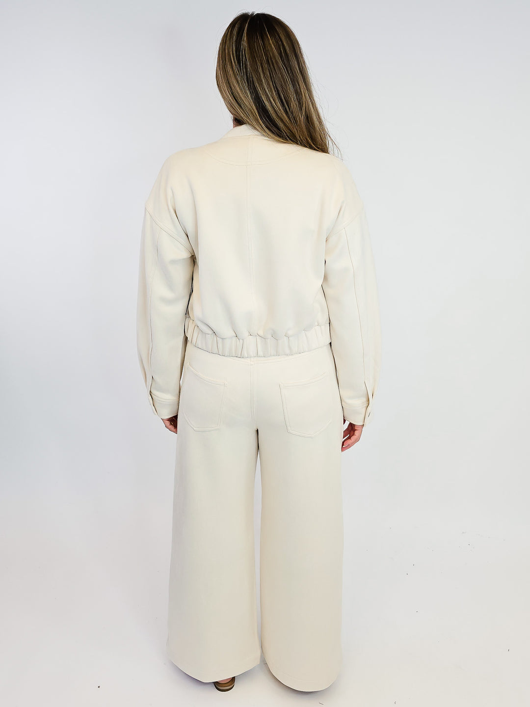 SUEDE BOMBER JACKET - IVORY