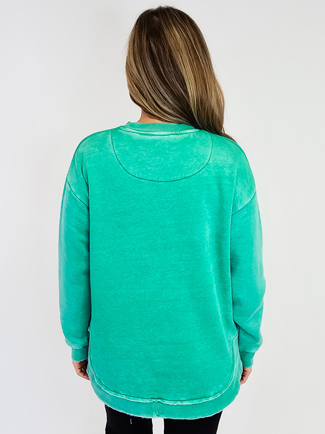SOUTHERN COUTURE COMFY ROUND HERE TOP - ISLAND GREEN