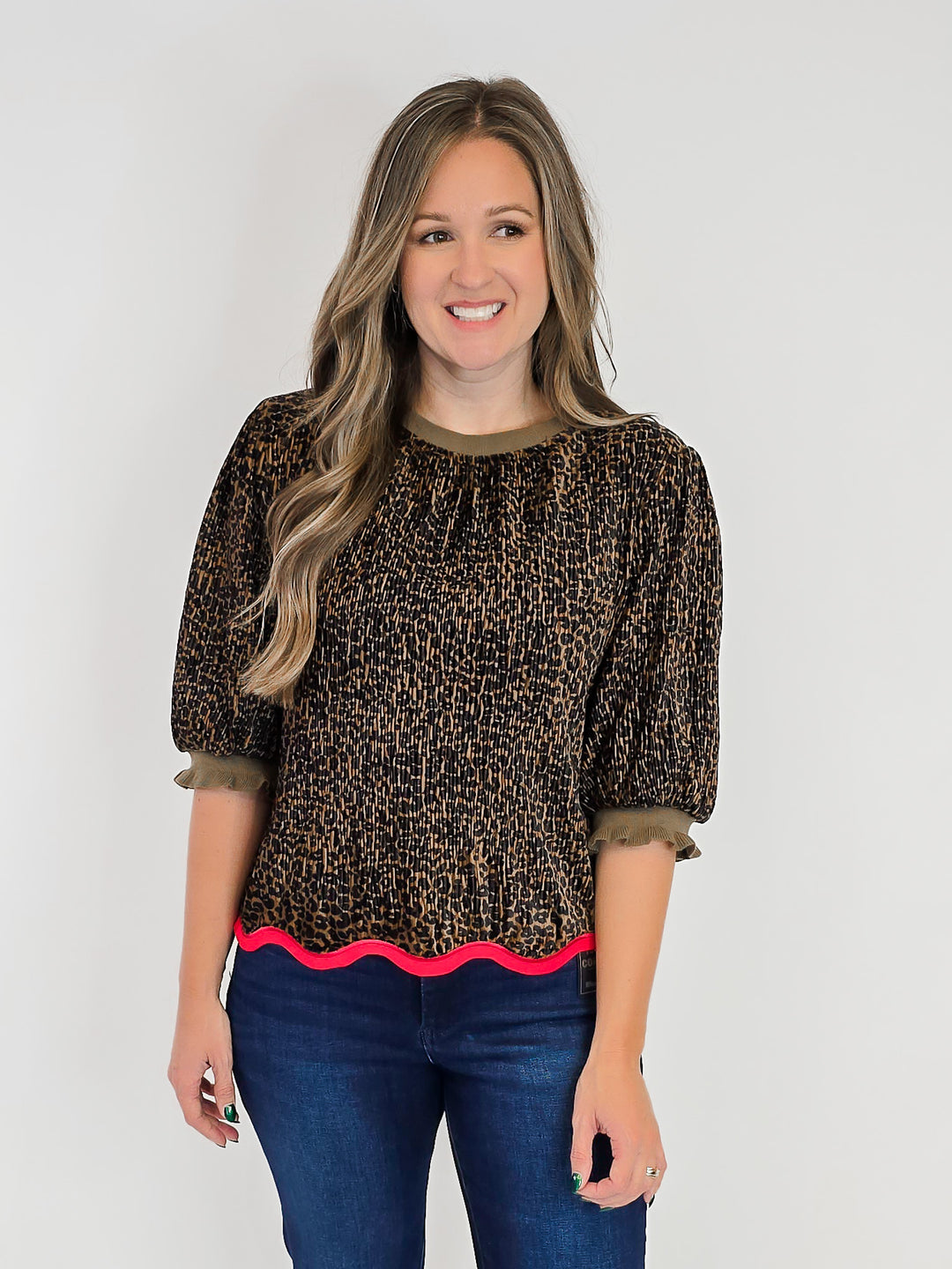 SHORT SLEEVE SWEATER - BROWN