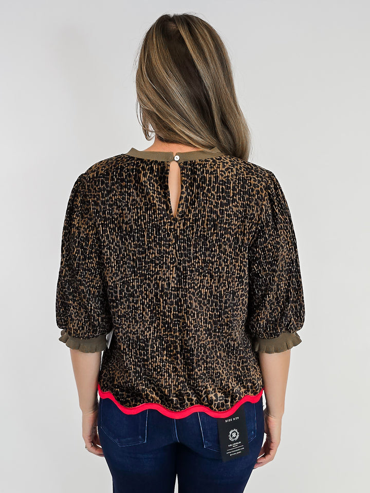 SHORT SLEEVE SWEATER - BROWN