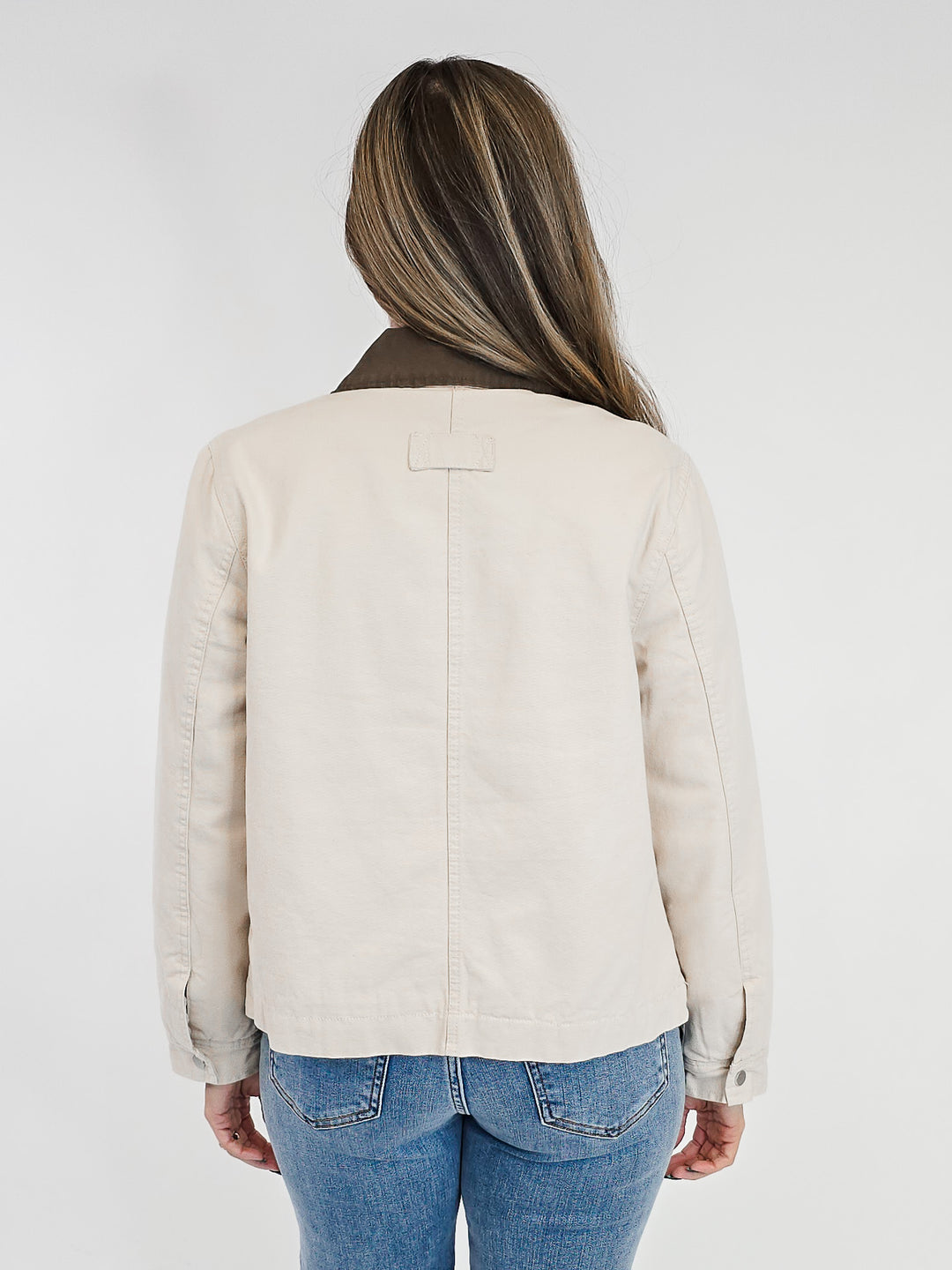 DOUBLE SIDED QUILTED BARN JACKET - ECRU