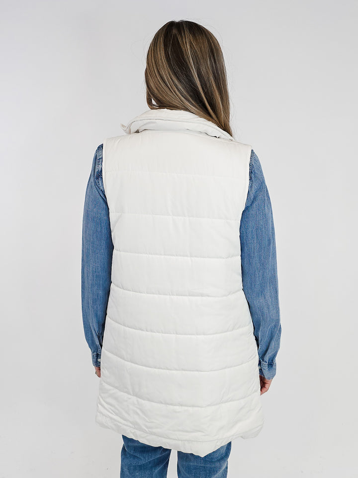 HARLOW LONG VEST - CREAM