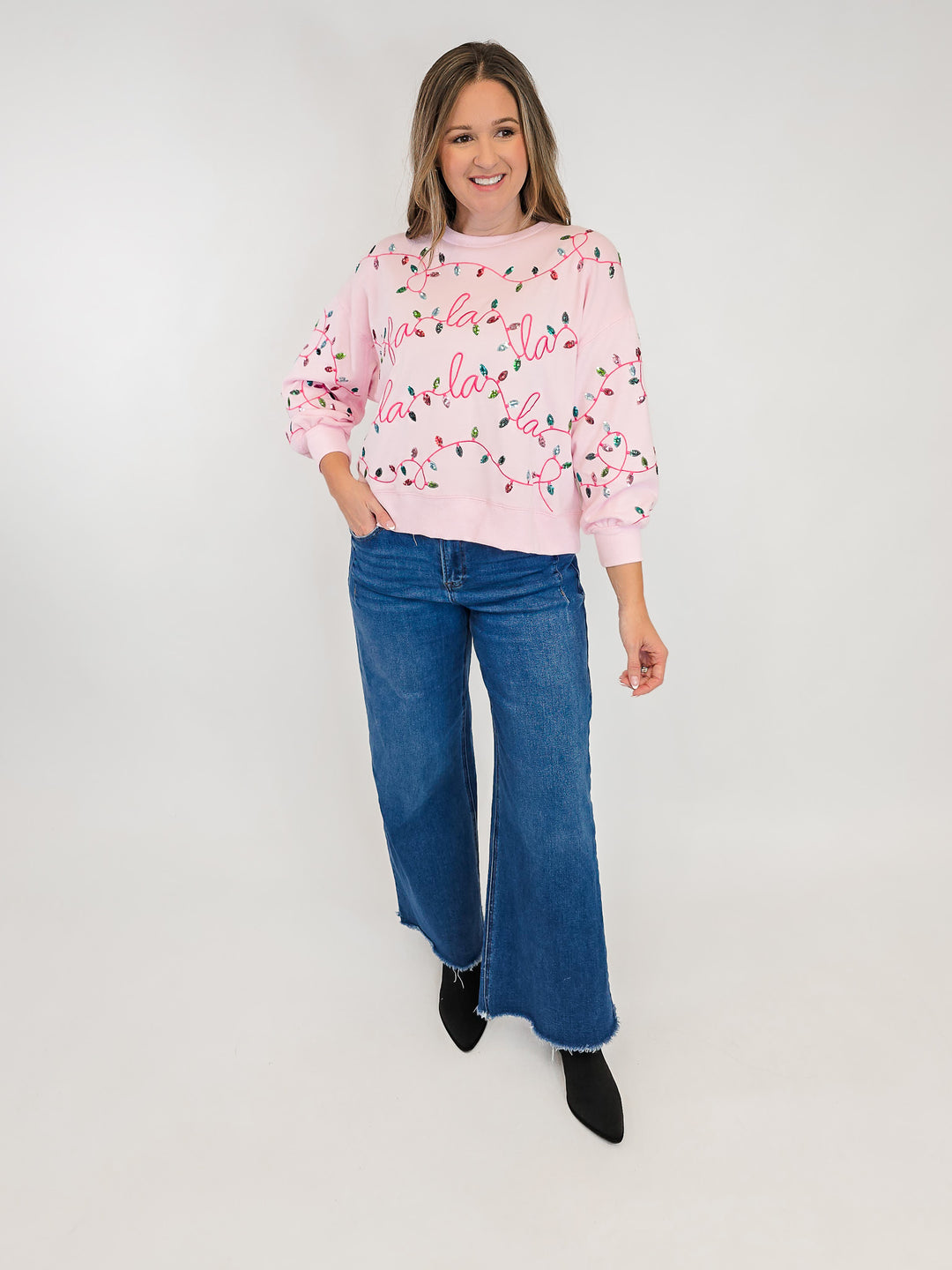 MILLIE FALALA LIGHTS SWEATSHIRT - PINK