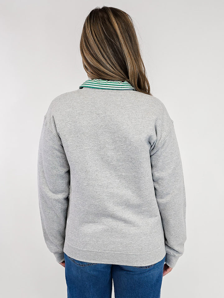 NORTH POLE UNIVERSITY EMBROIDERED SWEATSHIRT - GREY