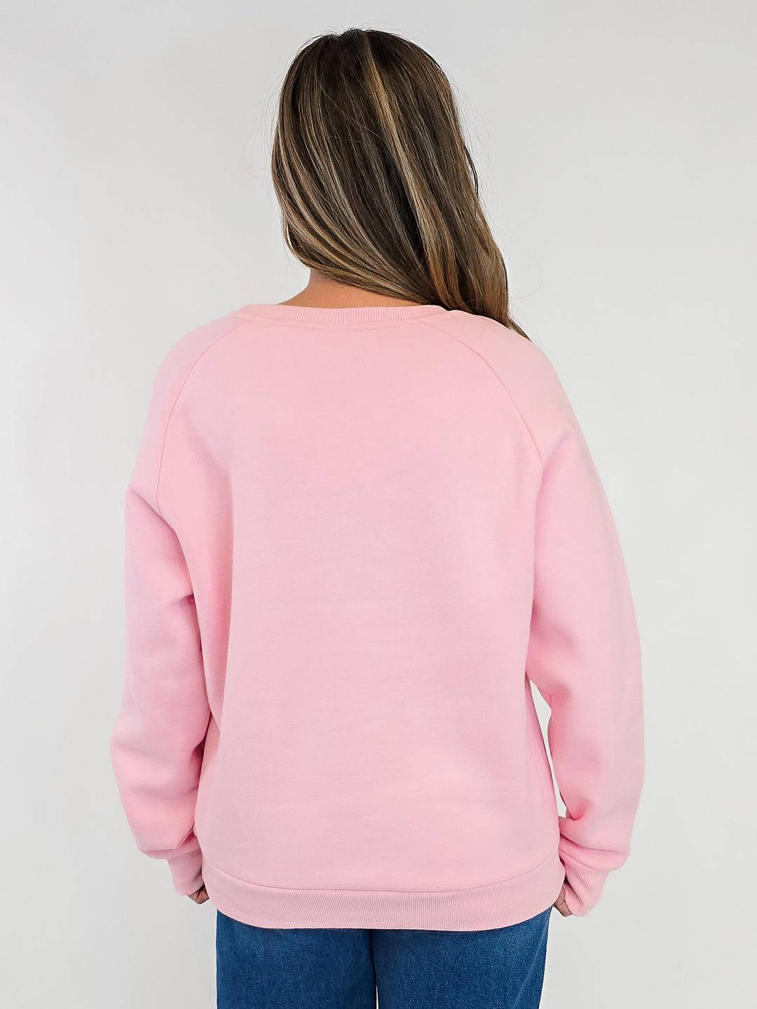 MERRY SEQUIN LETTER SWEATSHIRT - PINK