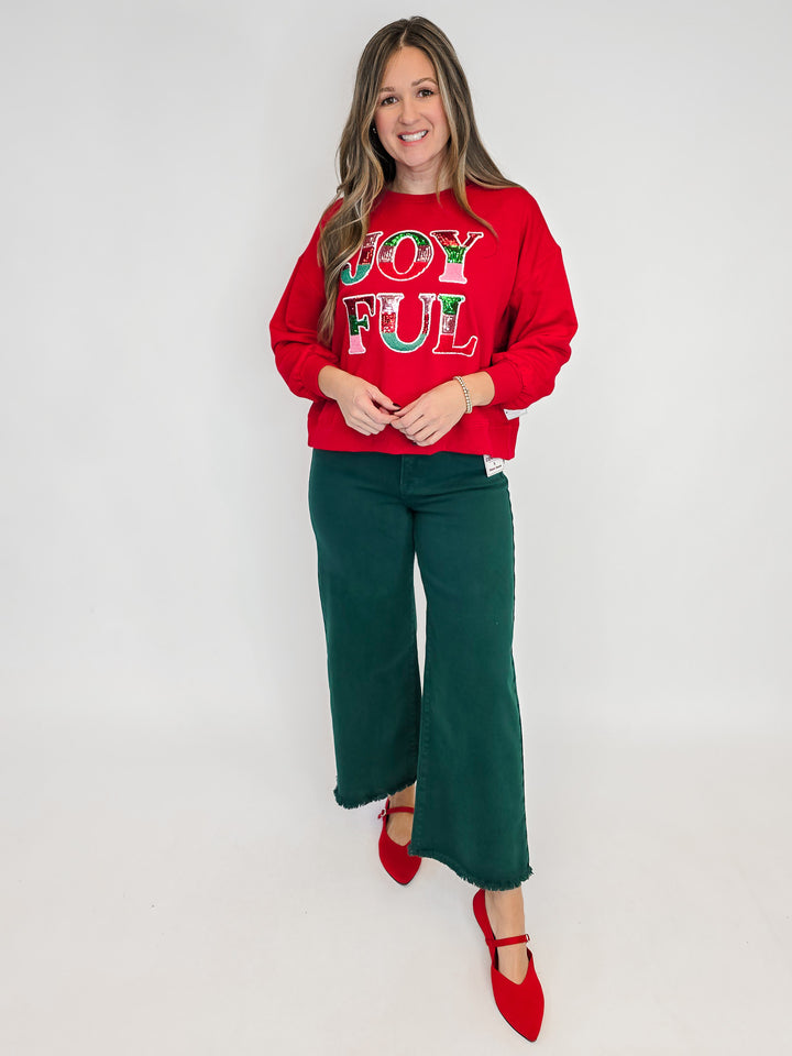 JOYFUL CREW NECK MILLIE SWEATSHIRT - RED
