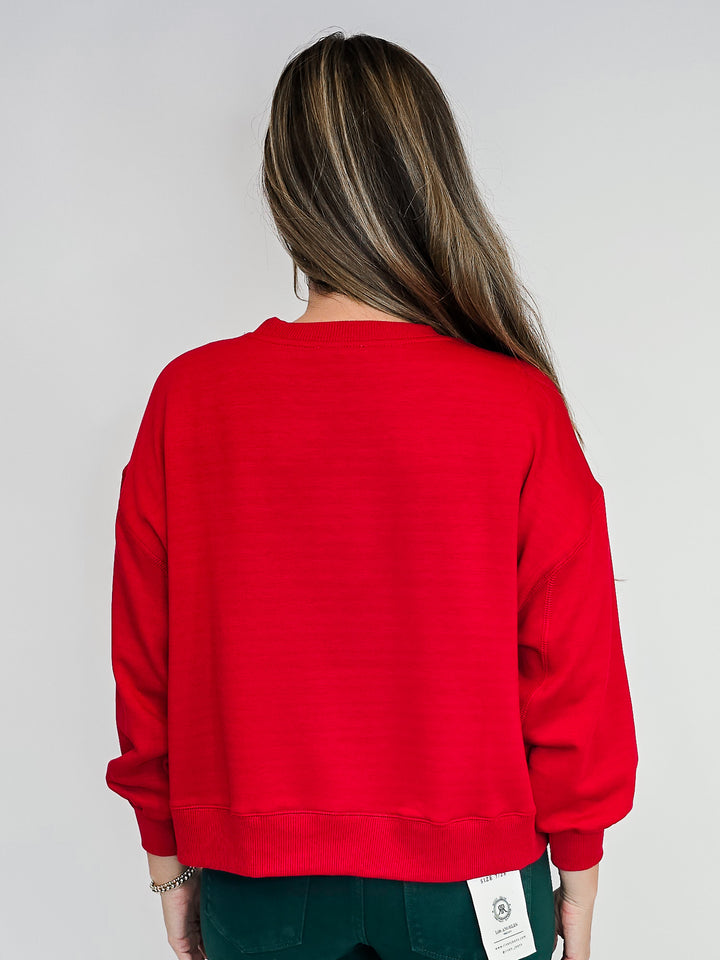 JOYFUL CREW NECK MILLIE SWEATSHIRT - RED