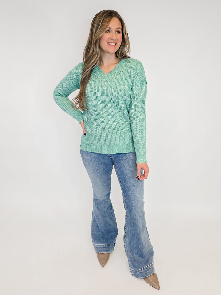 SUPER SOFT MARLED SWEATER - LIGHT JADE