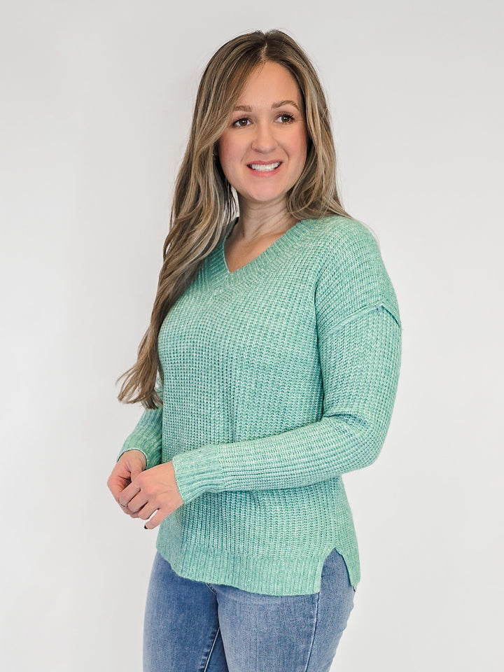 SUPER SOFT MARLED SWEATER - LIGHT JADE