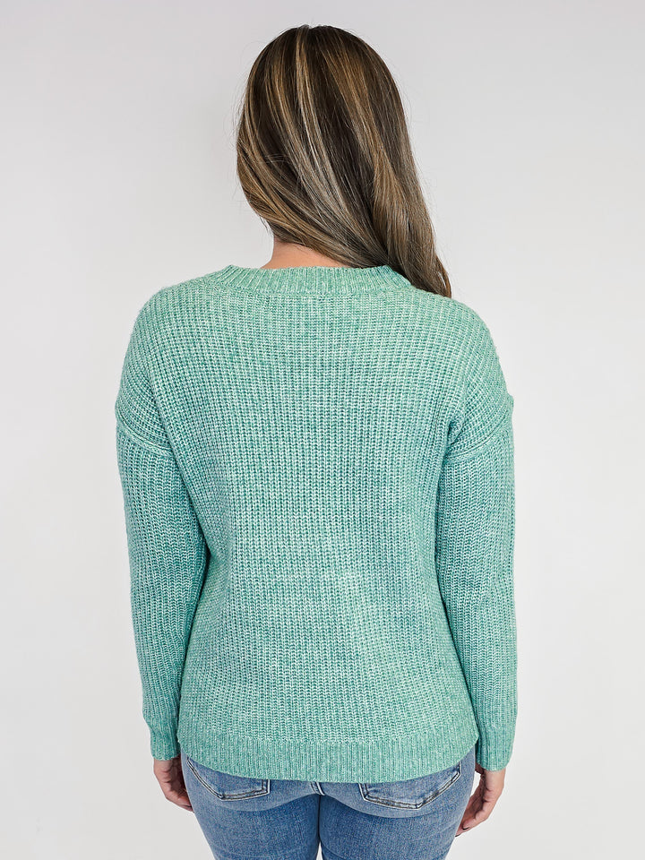 SUPER SOFT MARLED SWEATER - LIGHT JADE