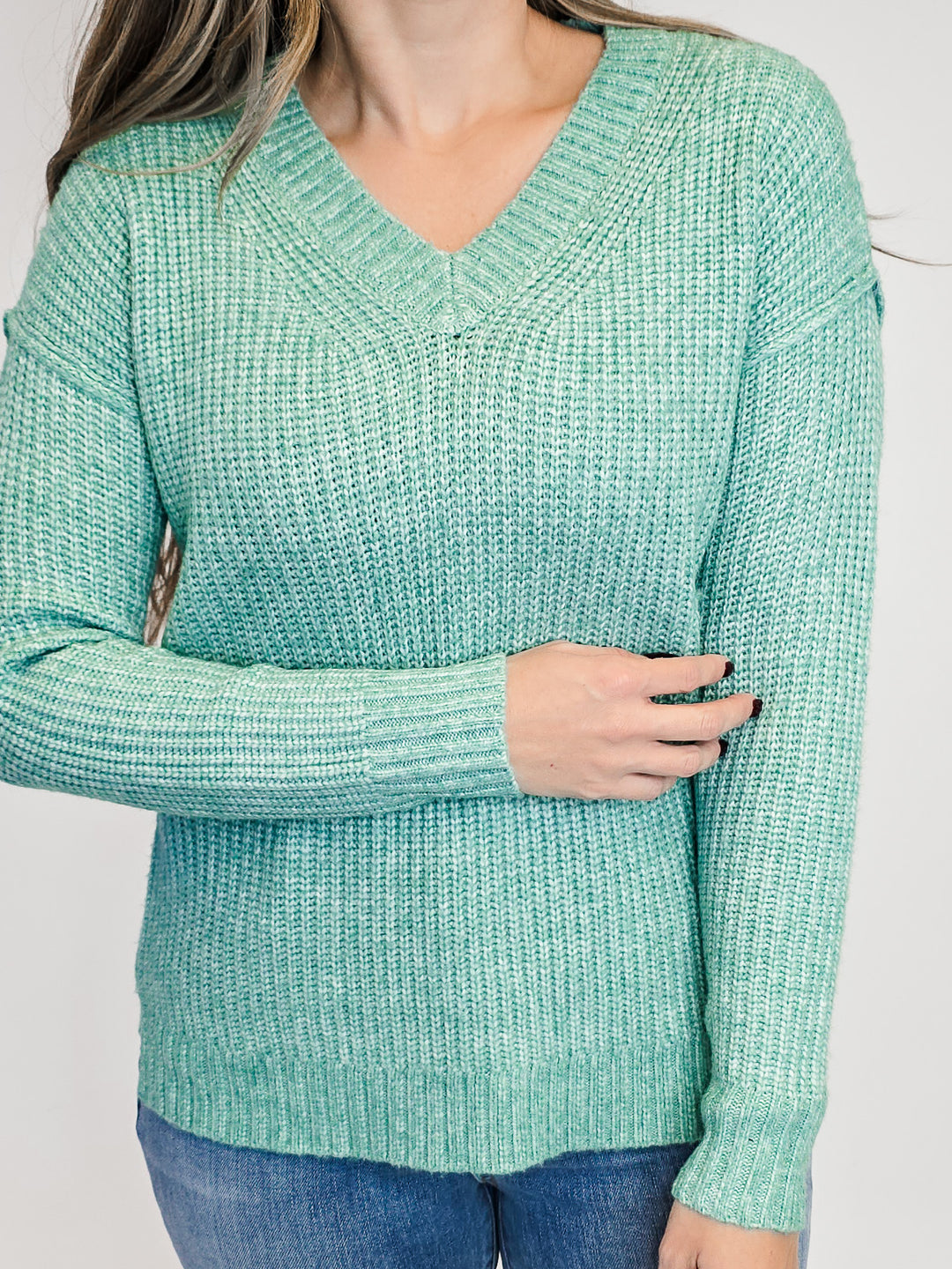 SUPER SOFT MARLED SWEATER - LIGHT JADE